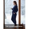 imageDAVID ARCHY Fleece Pajamas for Women Warm Fuzzy Winter Cozy Soft Comfy Long Sleeve 2 Peices Pj Sets Sleepwear LoungewearVnavy Blue