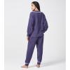 imageDAVID ARCHY Fleece Pajamas for Women Warm Fuzzy Winter Cozy Soft Comfy Long Sleeve 2 Peices Pj Sets Sleepwear LoungewearVpurple
