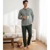 imageDAVID ARCHY Mens Pajamas Set Soft Cotton Long Sleeve Sleepwear Comfy Loungewear Pjs with PocketsHeather Green