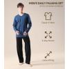 imageDAVID ARCHY Mens Pajamas Set Soft Cotton Long Sleeve Sleepwear Comfy Loungewear Pjs with PocketsNavy Blue
