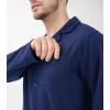 imageDAVID ARCHY Mens Pajamas Set Soft Cotton Notched Collar Pajamas for Men Long Sleeve Mens Sleepwear with Pockets ampamp Front FlyNavy Blue  Waffle Polyester Fabric No Fly
