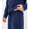 imageDAVID ARCHY Mens Pajamas Set Soft Cotton Notched Collar Pajamas for Men Long Sleeve Mens Sleepwear with Pockets ampamp Front FlyNavy Blue  Waffle Polyester Fabric No Fly