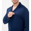 imageDAVID ARCHY Mens Pajamas Set Soft Cotton Notched Collar Pajamas for Men Long Sleeve Mens Sleepwear with Pockets ampamp Front FlyNavy Bule  Stretch Polyester No Fly