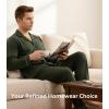imageDAVID ARCHY Mens Pajamas Set Soft Cotton Notched Collar Pajamas for Men Long Sleeve Mens Sleepwear with Pockets ampamp Front FlyOlive Green