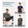 imageDAVID ARCHY Mens Undershirt Bamboo Rayon MoistureWicking Crewneck TShirts Stretch Tees for Men 3 or 5 PackB3  Crewneck  Navy BlueGreenDark Gray