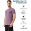 imageDAVID ARCHY Mens Undershirt Bamboo Rayon MoistureWicking Crewneck TShirts Stretch Tees for Men 3 or 5 PackD5  Crewneck  Heather Balsam GreenHeather Potent PurpleHeather Dark Gray