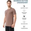 imageDAVID ARCHY Mens Undershirt Bamboo Rayon MoistureWicking Crewneck TShirts Stretch Tees for Men 3 or 5 PackD6  Crewneck  WhiteHeather Dark CoffeHeather Desert Taupe