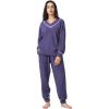 imageDAVID ARCHY Fleece Pajamas for Women Warm Fuzzy Winter Cozy Soft Comfy Long Sleeve 2 Peices Pj Sets Sleepwear LoungewearVpurple