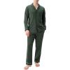 imageDAVID ARCHY Mens Pajamas Set Soft Cotton Notched Collar Pajamas for Men Long Sleeve Mens Sleepwear with Pockets ampamp Front FlyOlive Green