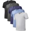 imageDAVID ARCHY Mens Undershirt Bamboo Rayon MoistureWicking Crewneck TShirts Stretch Tees for Men 3 or 5 PackB1  Crewneck  Parisian BlueNavyBlackLight GreyDark Grey