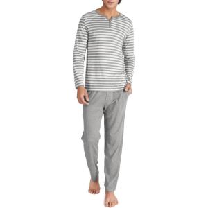 imageDAVID ARCHY Mens Pajamas Set Soft Cotton Long Sleeve Sleepwear Comfy Loungewear Pjs with PocketsHeather Dark Gray