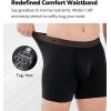imageDAVID ARCHY Mens Boxer Briefs Rayon Made From Bamboo Breathable Soft Underwear Support Pouch Underwear for Men 4 PackBlack