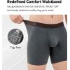 imageDAVID ARCHY Mens Boxer Briefs Rayon Made From Bamboo Breathable Soft Underwear Support Pouch Underwear for Men 4 PackDark Gray