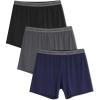 imageDAVID ARCHY Mens Boxer Shorts Underwear Soft and Breathable Mens Boxers Moisture Wicking Boxers for Men 3 PackDark BlueDark GreyBlack