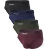 imageDAVID ARCHY Mens Seamless Bamboo Rayon Briefs Breathable Soft Underwear with NoFly Pouch 4PackBlueGreenBlackPurple