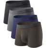 imageDAVID ARCHY Mens Trunks Underwear Modal Support Pouch with Fly Ultra Soft Breathable Mens Underwear 4 PackDark GreyDark BlueOlive GreenBlack