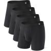 imageDAVID ARCHY Mens Underwear Boxer Briefs Breathable Ultra Soft Knit Texture Modal Underwear for Men 4 PackBlack