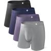 imageDAVID ARCHY Mens Underwear Boxer Briefs Soft Breathable Cool Underwear with Comfortable Covered Elastic Waistband for MenBlackDark BlueGray PurpleMedium Gray