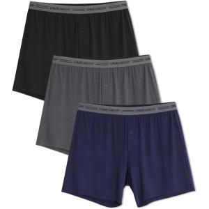imageDAVID ARCHY Mens Boxer Shorts Underwear Soft and Breathable Mens Boxers Moisture Wicking Boxers for Men 3 PackDark BlueDark GreyBlack