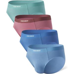 imageDAVID ARCHY Mens Seamless Bamboo Rayon Briefs Breathable Soft Underwear with NoFly Pouch 4PackBlue Fri BlueGreenRed