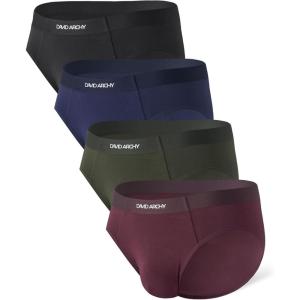 imageDAVID ARCHY Mens Seamless Bamboo Rayon Briefs Breathable Soft Underwear with NoFly Pouch 4PackBlueGreenBlackPurple