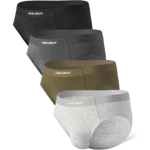 imageDAVID ARCHY Mens Seamless Bamboo Rayon Briefs Breathable Soft Underwear with NoFly Pouch 4PackMedium GreyDark BlackOlive GreenBlack