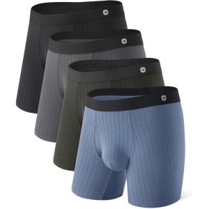 imageDAVID ARCHY Mens Underwear Boxer Briefs Breathable Ultra Soft Knit Texture Modal Underwear for Men 4 PackStretch LimoDark GrayForest NightCastlerock