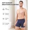 imageDAVID ARCHY Mens Breathable Underwear Soft Comfortable MoistureWicking with Fly Underwear Boxer Briefs for Men 3 PackDark BlueBlackDark Gray