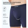 imageDAVID ARCHY Mens Underwear Boxer Briefs Bamboo Rayon Soft Breathable MoistureWicking Seamless Underwear for Men 4 PackBlack IrisBlueNavy BlueStretch Limo65 With Fly