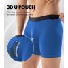 imageDAVID ARCHY Ultra Soft Modal Boxer Briefs with Supportive Pouch4Way Stretch ampamp Breathable Underwear For MenDark BlueGrey BlueBlueSky Blue