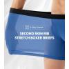 imageDAVID ARCHY Ultra Soft Modal Boxer Briefs with Supportive Pouch4Way Stretch ampamp Breathable Underwear For MenDark BlueGrey BlueBlueSky Blue