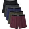 imageDAVID ARCHY Combed Cotton Boxers for Men Soft Underwear Mens Boxers Knit Boxer Shorts for Men PackB4  Deep BlueOlive GreenBlackDark GrayGrape Purple