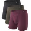 imageDAVID ARCHY Mens Breathable Underwear Soft Comfortable MoistureWicking with Fly Underwear Boxer Briefs for Men 3 PackOlive GreenBlackDark Grape Purple