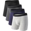 imageDAVID ARCHY Mens CoreComfort Pouch Boxer Briefs Underwear with Easy Access Fly Breathable Bamboo Rayon Underwear 4PackBlackDark GrayNavy BlueHeather Gray