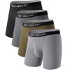 imageDAVID ARCHY Mens Underwear Breathable Rayon Made from Bamboo Boxer Briefs for Men 4 Pack with FlyBlack GreyOlive GreenBlackGrey