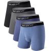 imageDAVID ARCHY Mens Underwear Breathable Rayon Made from Bamboo Boxer Briefs for Men 4 Pack with FlyGrey BlueDeep BlueBlackDeep Grey