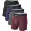 imageDAVID ARCHY Mens Underwear Breathable Seamless Modal Boxer Briefs Soft with Pouch Open Fly 4 Pack No Ride UpBlackNavy BlueDark GrayRaisin