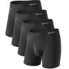 imageDAVID ARCHY Mens Underwear Silky Soft Second Skin Modal Boxer Briefs Waistfree Seamless Waistband Underwear for Men Pack of 4Black