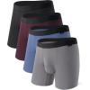 imageDAVID ARCHY Ultra Soft Modal Boxer Briefs with Supportive Pouch4Way Stretch ampamp Breathable Underwear For MenBlackDeep Grape Purple Grey BlueGrey