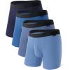 imageDAVID ARCHY Ultra Soft Modal Boxer Briefs with Supportive Pouch4Way Stretch ampamp Breathable Underwear For MenDark BlueGrey BlueBlueSky Blue
