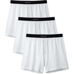imageDAVID ARCHY Combed Cotton Boxers for Men Soft Underwear Mens Boxers Knit Boxer Shorts for Men PackA6  White3