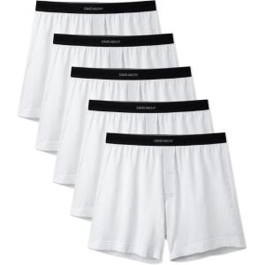 imageDAVID ARCHY Combed Cotton Boxers for Men Soft Underwear Mens Boxers Knit Boxer Shorts for Men PackB1  White5