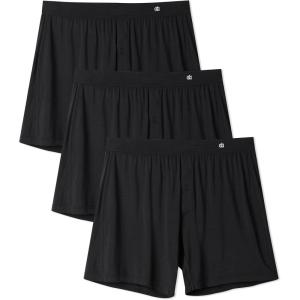 imageDAVID ARCHY Mens Boxer Shorts Bamboo Rayon Breathable ampamp Cool Boxer for Men Loose Fit Mens Underwear with Fly 3 or 5 PackBlack
