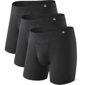 imageDAVID ARCHY Mens Breathable Underwear Soft Comfortable MoistureWicking with Fly Underwear Boxer Briefs for Men 3 PackBlack