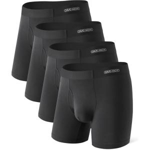 imageDAVID ARCHY Mens Underwear Silky Soft Second Skin Modal Boxer Briefs Waistfree Seamless Waistband Underwear for Men Pack of 4Black
