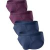 imageDAVID ARCHY Mens Briefs Modal No Fly Underwear Support Pouch Soft Comfort Briefs for Men 4 PackDark BlueWine Purple