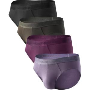 imageDAVID ARCHY Mens Briefs Modal No Fly Underwear Support Pouch Soft Comfort Briefs for Men 4 PackBlackOlive GreenWine PurpleGrayish Purple