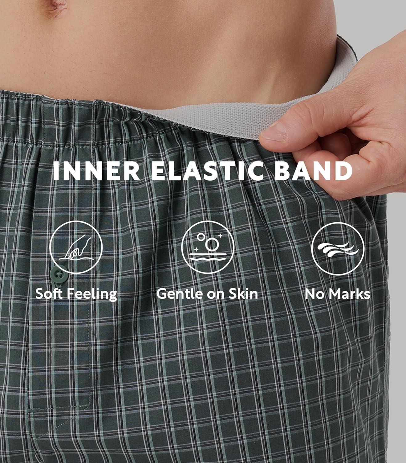 imageDAVID ARCHY Woven Cotton Boxers for Men Classic Mens Underwear Loose Breathable ampamp Comfortable Boxer Shorts 3 or 5 PackMulticolor