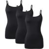 imageDAVID ARCHY Camisole Tops for Women Bamboo Rayon Soft Breathable Womens Undershirts 3 Pack Layering Lounge SleepwearBlack