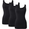 imageDAVID ARCHY Camisole Tops for Women Bamboo Rayon Soft Breathable Womens Undershirts 3 Pack Layering Lounge SleepwearBlack